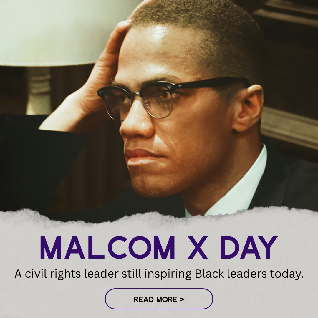repgen_'s tweet photo. Today, we celebrate civil rights leader Malcolm X, a man who was not afraid to stand up for what he believed in and to speak his mind. These qualities are emulated in today’s Black leaders as the fight for full civil rights continues.

#MalcolmX #CivilRights #BlackLeaders https://t.co/728Oa3SYlu
