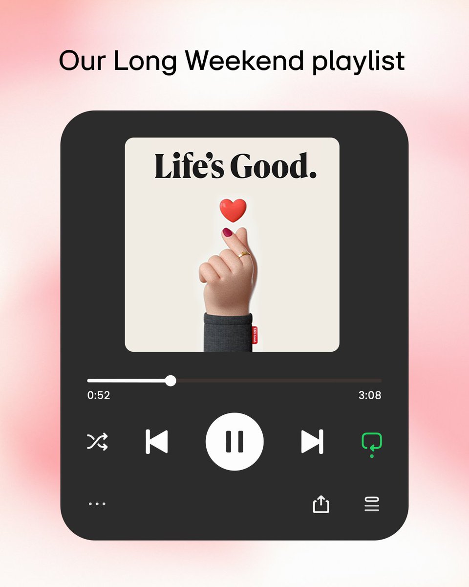 Celebrate the long weekend with the ultimate good vibes playlist powered by LG. Whether we’re driving up to the cottage, grilling with friends, or watching the sunset, it’s the perfect time to soak in the music.

Check out the playlist: lge.ai/6018N8Srs

#LG #LifesGood