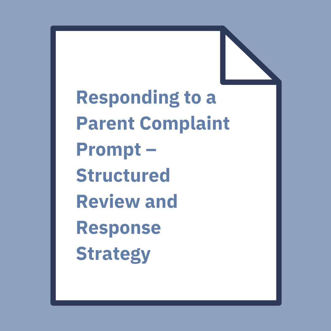 Headteacherchat's tweet image. New Download: Complaint Response Prompt:
What do you do when a complaint lands in your inbox?
Download our clear, step-by-step template for responding with confidence.
✅ Calm | ✅ Consistent | ✅ Clear
 headteacherchat.com/resources/resp…
#SchoolLeadership #EdResources #HeadteacherChat