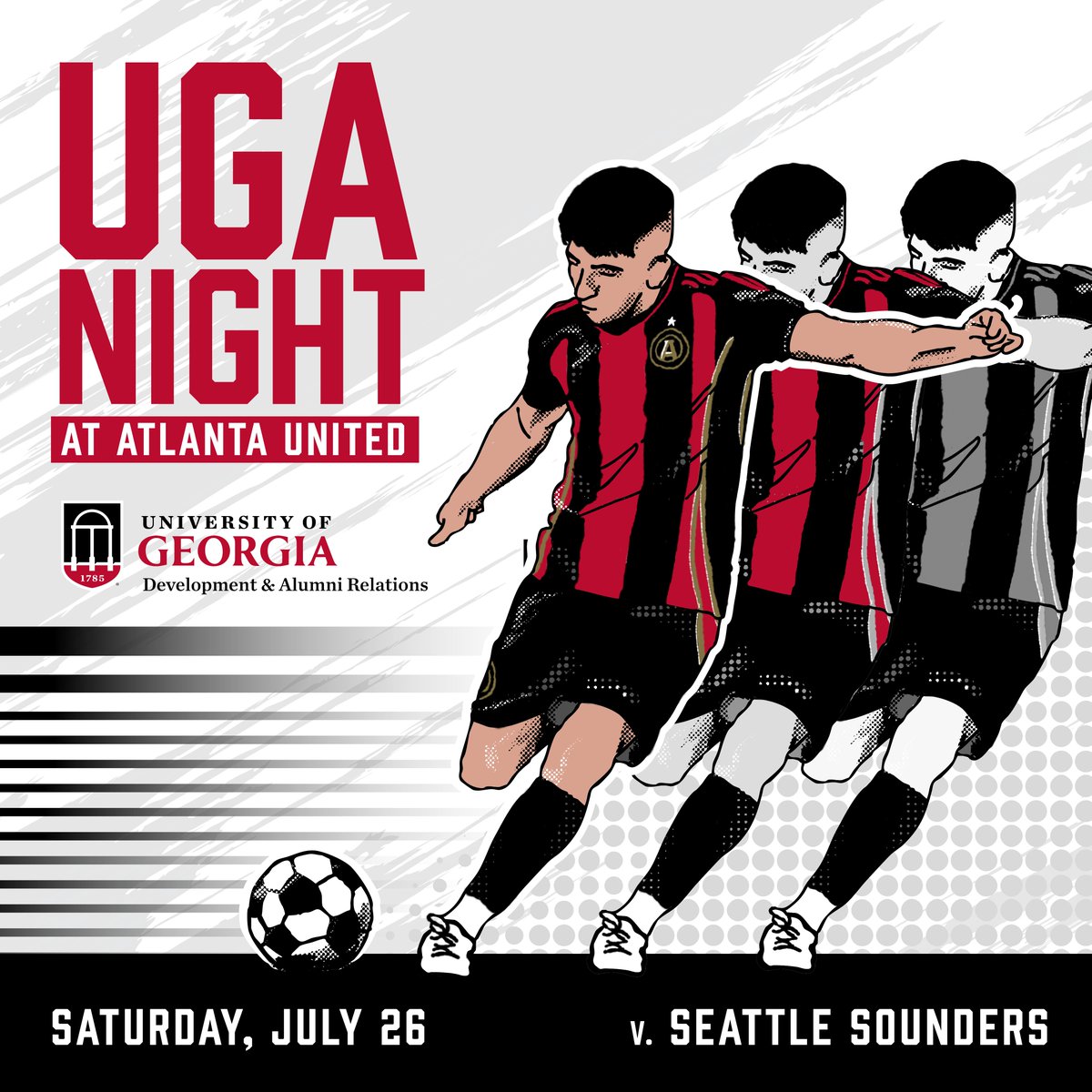 ugaalumniassoc's tweet image. U-N-I-T-E-D‼️

Unite &amp;amp; Conquer with your fellow Bulldogs! Join us for UGA Night at ATL United and get an exclusive UGA x ATL United scarf.

🗓️: July 26
⚔️: Seattle Sounders
🎟️: godaw.gs/uBoU50Vhpke

#NeverBarkAlone #AlwaysADawg