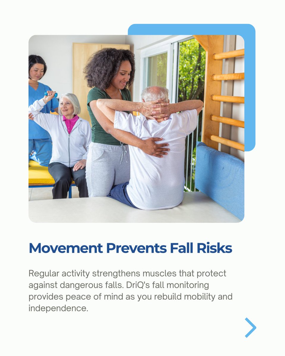 DriQHealth's tweet photo. PT heals pain; DriQ sensors guard against slips &amp; urgent dashes between sessions. Move safely, heal confidently. 💙 #SeniorCare #HealthTech
 https://t.co/63SI5ZzJRp https://t.co/GqDbSmYm3r