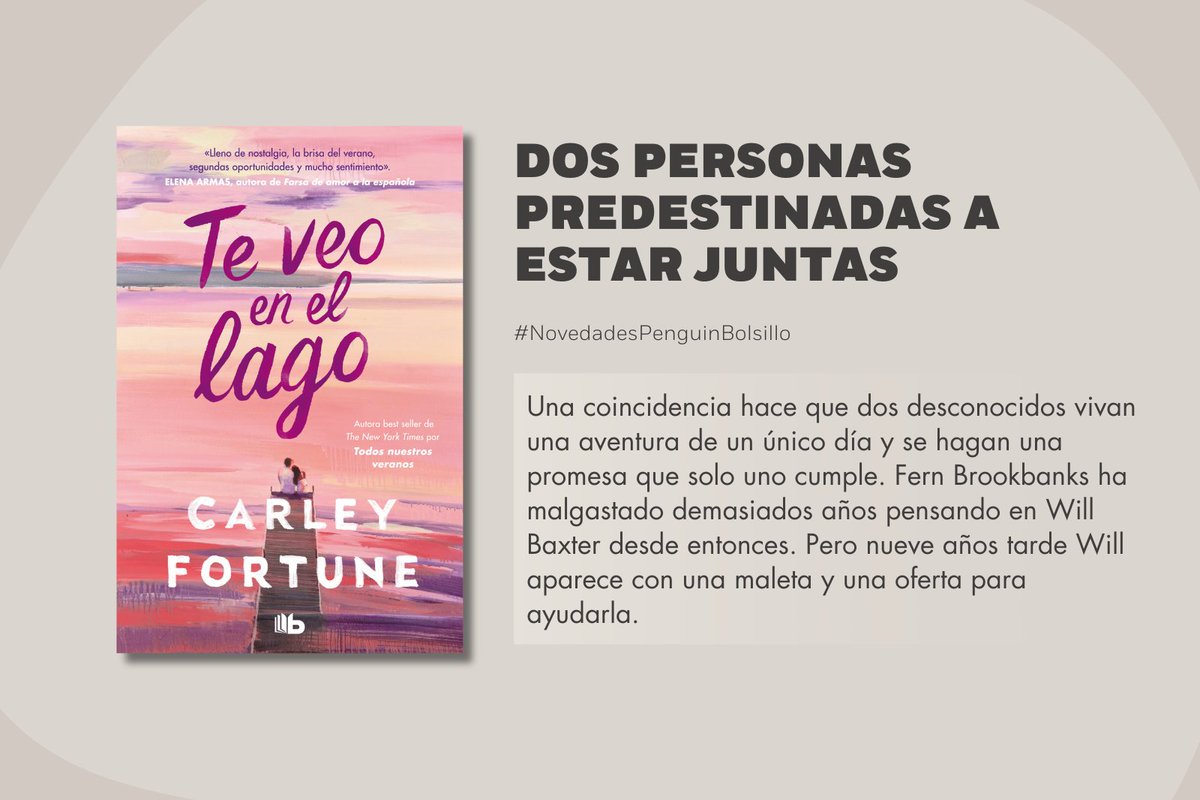 Penguin Bolsillo 🐧 📚 #PenguinBolsillo (@penguinbolsillo) on Twitter photo 🤩 ¡Por fin en bolsillo!
«Te veo en el lago» de <a href="/FortuneCar32063/">Carley Fortune</a>, el romance viral que arrasó en BookTok.
📖 Promesas rotas, segundas oportunidades… y una historia que no vas a poder soltar. ¿Estás lista para volver al lago?
🔗bit.ly/4mduexT
#NovedadesPenguinBolsillo 🤩 ¡Por fin en bolsillo!
«Te veo en el lago» de <a href="/FortuneCar32063/">Carley Fortune</a>, el romance viral que arrasó en BookTok.
📖 Promesas rotas, segundas oportunidades… y una historia que no vas a poder soltar. ¿Estás lista para volver al lago?
🔗bit.ly/4mduexT
#NovedadesPenguinBolsillo