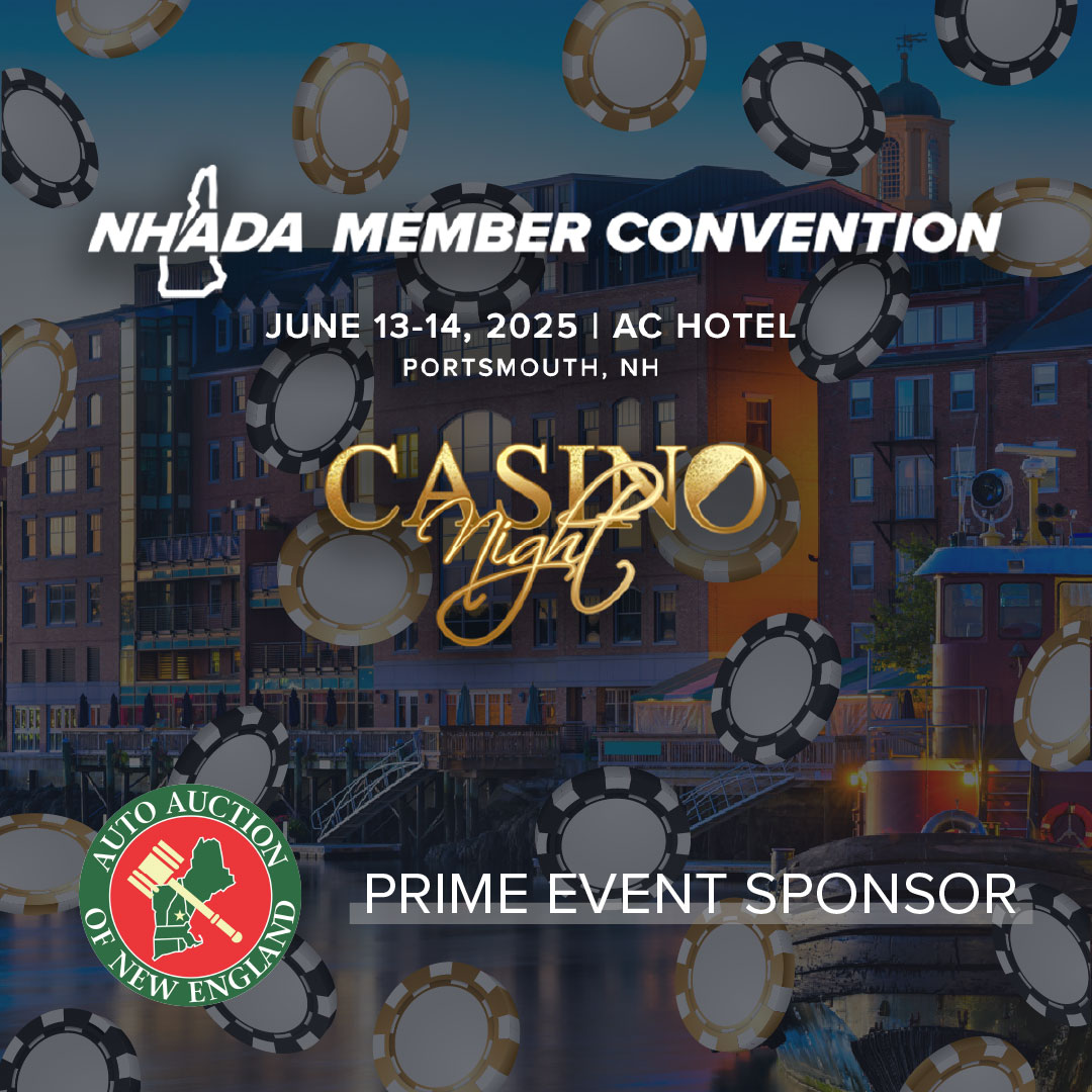 NHADA Auto Dealers (@nhautodealers) on Twitter photo Join us June 13–14 at the AC Hotel in Portsmouth, NH for an event packed with networking, insights, and fun! Connect with industry leaders, learn something new, and enjoy the night! A big thank you to our Prime Event Sponsor <a href="/autoauctionofne/">Auto Auction of New England</a>
Register now: bit.ly/4dkGQiB Join us June 13–14 at the AC Hotel in Portsmouth, NH for an event packed with networking, insights, and fun! Connect with industry leaders, learn something new, and enjoy the night! A big thank you to our Prime Event Sponsor <a href="/autoauctionofne/">Auto Auction of New England</a>
Register now: bit.ly/4dkGQiB