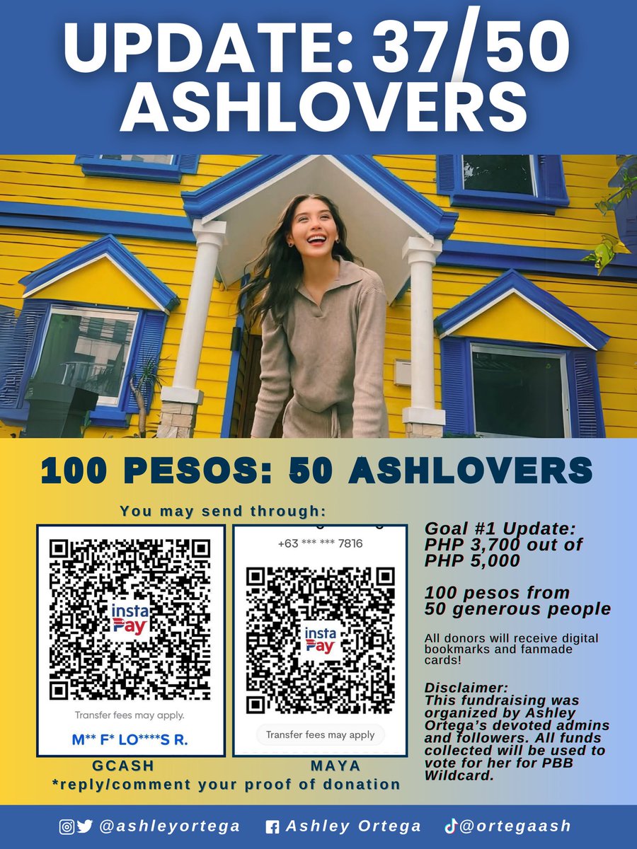 AshLoversPH's tweet photo. 📣 TALLY UPDATE AshLovers! 💙💛

As of today, nakalikom na tayo ng 37/50 donations — katumbas ng ₱3,700! 💙

Konting-konti na lang para maabot ang ating ₱5,000 goal para sa PBB Wildcard voting ng ating Tis-Ice Princess! 🗳️✨ 

‼️ Reminder: BUKAS NA ANG FINAL VOTING!

BBS ASHLEY https://t.co/2llu9IbgGt