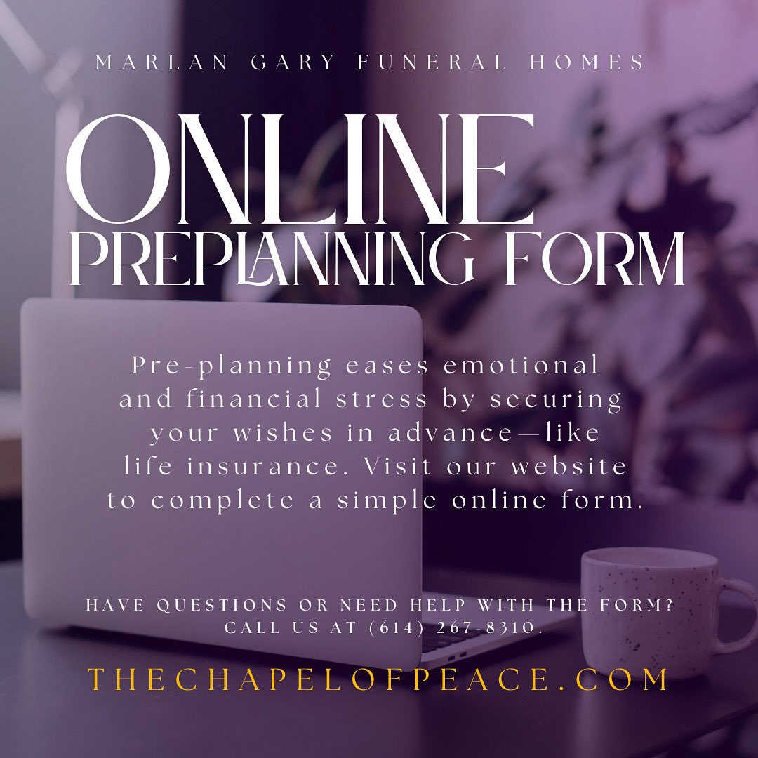 💜 Because Love Plans Ahead

Planning your final wishes today can ease the burden tomorrow.

Complete our secure, easy-to-use online pre-planning form and ensure your family is supported when it matters most.

🖥️ THECHAPELOFPEACE.COM

#finalplans #burial #funeralhome