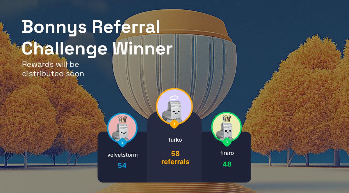 🏁 The Bonny Referral Challenge has ended!

Congrats to our top 3 champions: turko, velvestorm, and firaro!

Spots 4–10 will also receive rewards — check your accounts tomorrow!

Huge thanks to everyone who participated.
Let’s keep scanning, together.