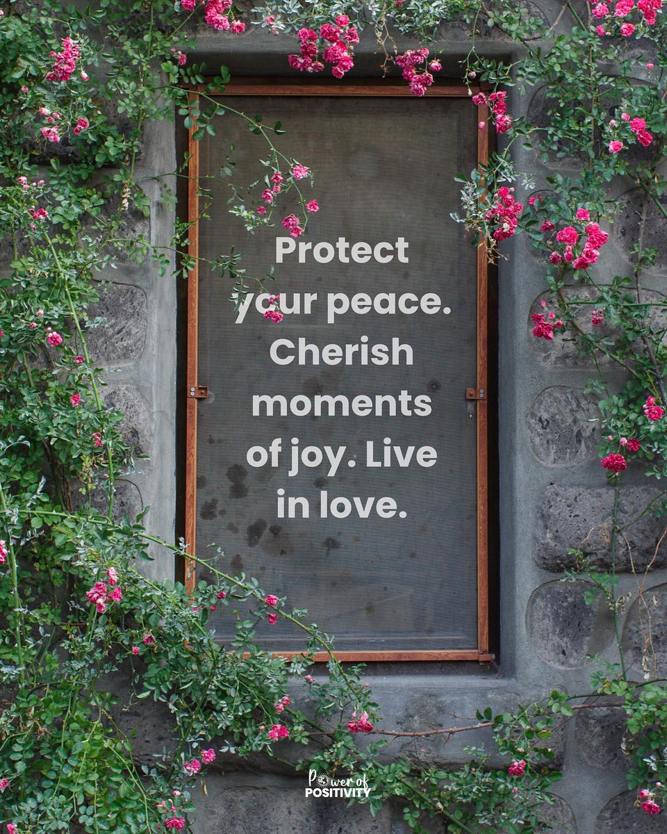 Protect your peace. Cherish moments of joy. Live in love. 💖☮️