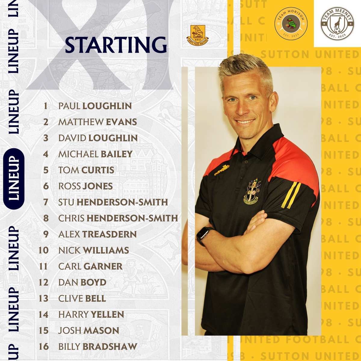 🔢 𝚃 𝙴 𝙰 𝙼  𝙽 𝙴 𝚆 𝚂

With 24 hours to go, the squads are in! 📋

Introducing: Team Morison 🫡

#AmberArmy | #SuttonUnited | #ForeverAmber 💛
