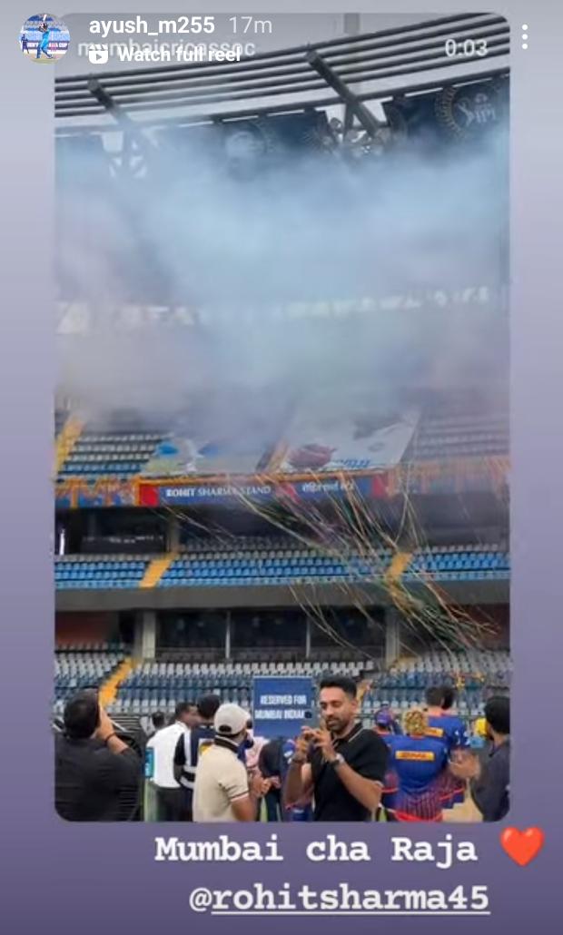 CricCrazyJohns's tweet photo. Instagram story of Ayush Mhatre for Rohit Sharma ❤️ https://t.co/PNYEGnHbtg