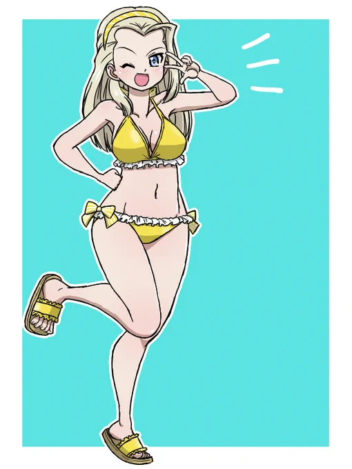 #クラーラ生誕祭2025#クラーラ生誕祭クラーラお誕生日おめでとう!カチューシャとお揃いの水着オーバーオールです! 