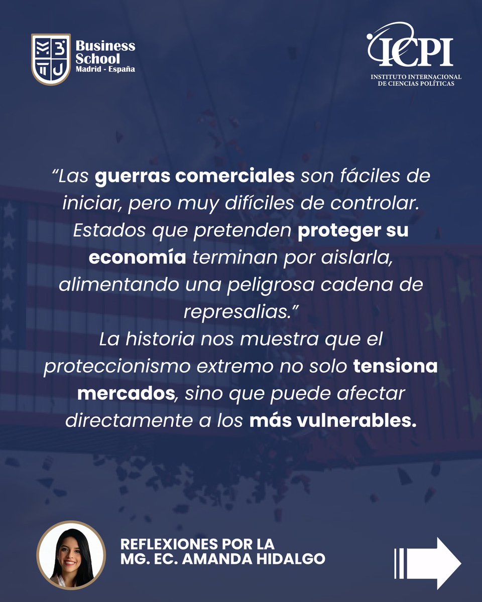 mbtues's tweet photo. La Mg. Ec. Amanda Hidalgo analiza en su artículo Distopías Comerciales cómo los aranceles, tratados y bloqueos pueden convertirse en mecanismos de opresión tan efectivos como las armas.

Artículo completo https://t.co/SSy6fdiITP

#OpiniónMBTU #ComercioGlobal #DistopíasComerciales https://t.co/XihKD1fWg3