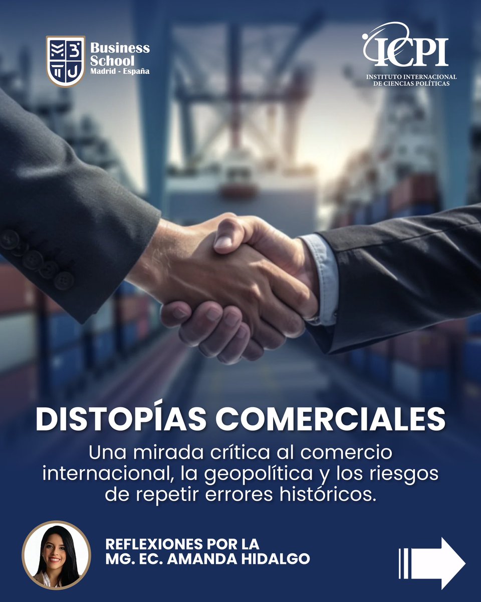 mbtues's tweet photo. La Mg. Ec. Amanda Hidalgo analiza en su artículo Distopías Comerciales cómo los aranceles, tratados y bloqueos pueden convertirse en mecanismos de opresión tan efectivos como las armas.

Artículo completo https://t.co/SSy6fdiITP

#OpiniónMBTU #ComercioGlobal #DistopíasComerciales https://t.co/XihKD1fWg3
