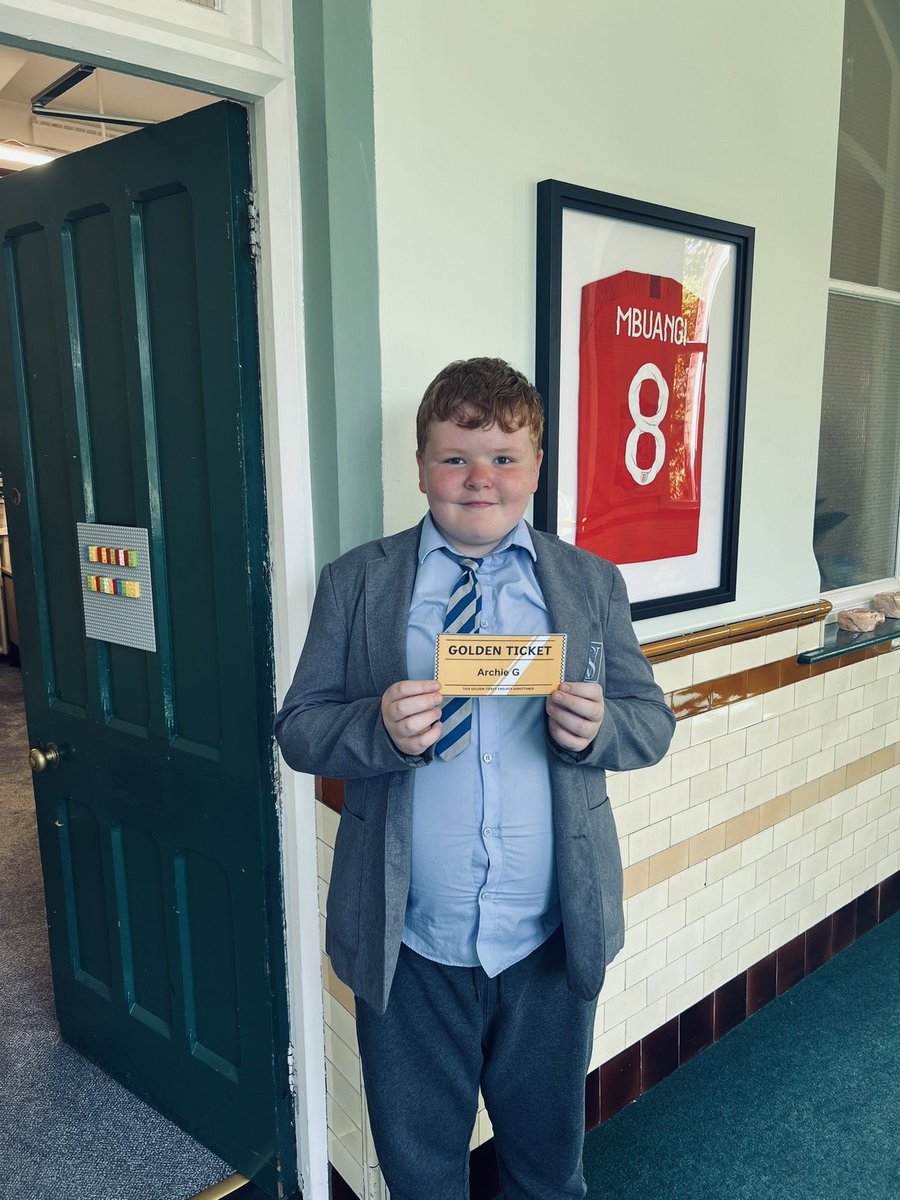 Congratulations to Archie who is this week’s Golden Ticket winner! Hard work, commitment and sporting success. Well done, Archie! 🥇