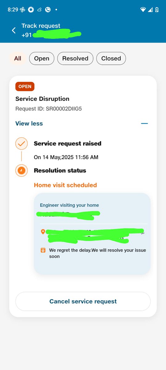 SanidhyaPande19's tweet photo. @JioCare 
I am disappointed with Jio care about the complaint I raised about my Jio Fiber router, it is not working since 2 days. Despite registering the issue Request ID: SR00002DIIG5, and told that a engineer would visit on 16th May, no one showed up #jiofibre #CustomerCare https://t.co/hlk3yQgUiH