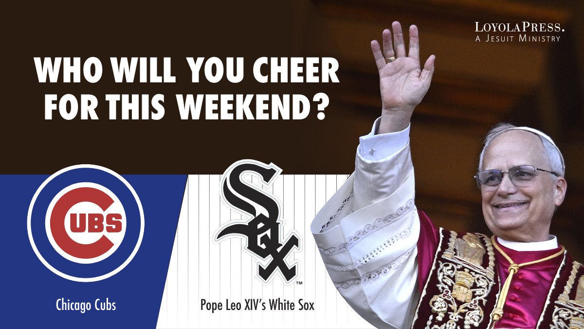 loyolapress's tweet image. The #CrosstownClassic begins today at Wrigley Field. Who are you cheering for? We know who #PopeLeoXIV is cheering for! #loyolapress