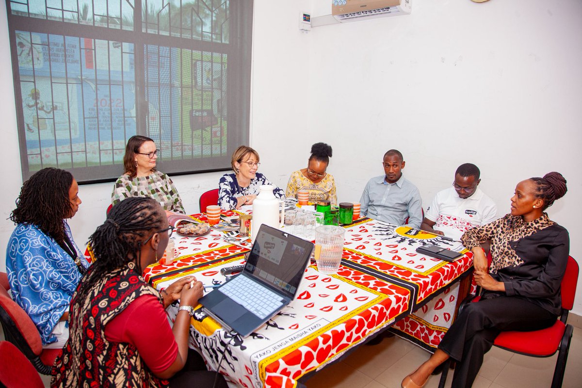 FeminaHip's tweet photo. Today, we had the honor of welcoming H.E. Nicola Brennan, the Ambassador of Ireland to Tanzania, to our offices, accompanied by Helen Counihan (Deputy Head of Development Cooperation), Oliva Kinabo (Gender Program Manager), and Isa Sekro (Programme Officer, Development Cooperation).
 
This meaningful visit was a wonderful opportunity to showcase the impactful work Femina Hip is doing to empower young people across Tanzania, some of whom were present and shared their powerful stories. #BuyuniFemaClub #JuhudiFemaClub #UjanaSalamaChampions #FemaAlumni. We held rich and reflective conversations, unpacking the realities young people in Tanzania face.
 
A heartfelt thank you to Ambassador Brennan and her team for spending time with us, listening deeply, and sharing in our mission to uplift young people. We value the connection, and the conversation! It’s partnerships like these that keep the energy flowing and the ideas growing, all in service of young people leading change.

@IEAmbDar @IrlEmbTanzania 

#feminahip