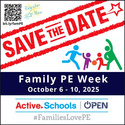 📅 Save the Date: Family PE Week | October 6–10, 2025 
Get ready to celebrate movement, connection, and fun—bringing families into the #physed experience like never before!
Scan the QR code to register and get updates! Let's make this the best Family PE Week yet! 
#FamiliesLovePE