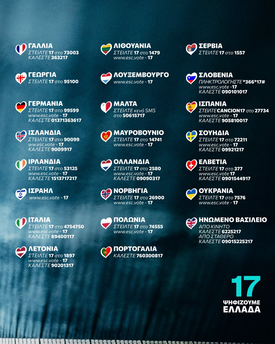 Η στιγμή να στηρίξουμε την #Klavdia και το #Asteromata είναι τώρα!

🇬🇷 Ψηφίστε την ελληνική συμμετοχή στον Μεγάλο Τελικό, απ' όπου κι αν βρίσκεστε. 𝗩𝗼𝘁𝗲 𝗳𝗼𝗿 𝗚𝗿𝗲𝗲𝗰𝗲 - 𝗡𝗼𝟭𝟳! | #EurovisionGR #Eurovision2025