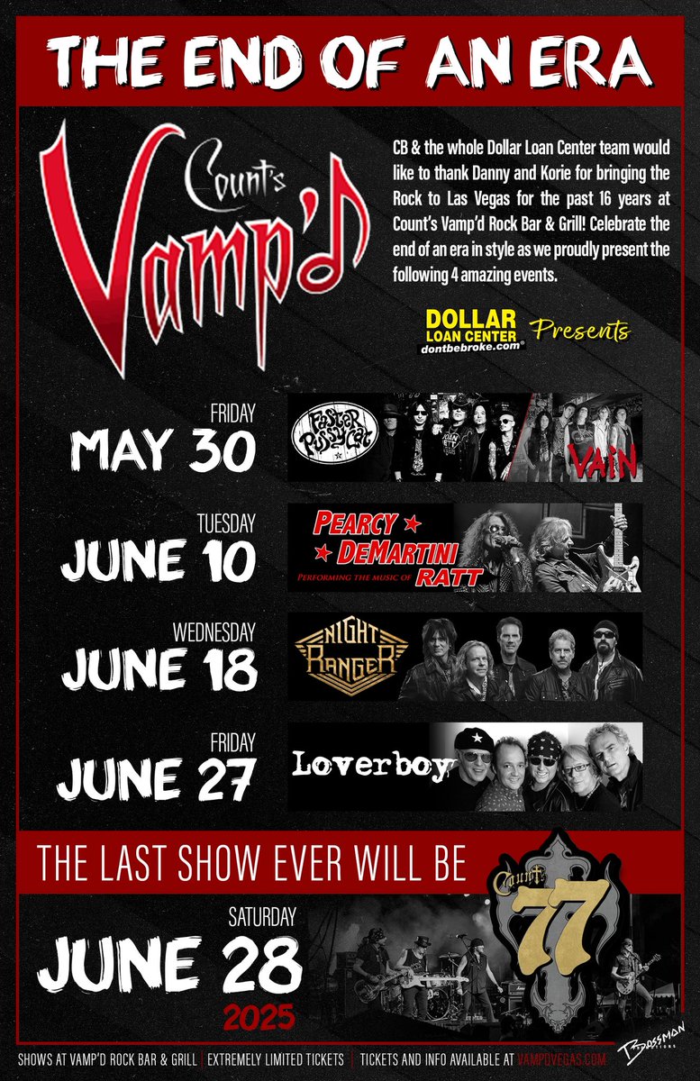 Eddie Trunk (@eddietrunk) on Twitter photo So bummed to wake up to this news. One of my favorite places in Vegas is going to close. Hope to make some of these last shows. Thank you <a href="/KorieKoker/">Korie Fera Koker</a> & <a href="/DannyCountKoker/">Danny Count Koker</a> for the many years of rock and the great hospitality. This venue, staff, and shows will be missed. Thx Chuck So bummed to wake up to this news. One of my favorite places in Vegas is going to close. Hope to make some of these last shows. Thank you <a href="/KorieKoker/">Korie Fera Koker</a> & <a href="/DannyCountKoker/">Danny Count Koker</a> for the many years of rock and the great hospitality. This venue, staff, and shows will be missed. Thx Chuck