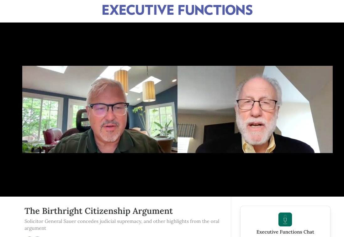 And Bauer and I discuss the details of the oral argument and my post as well.  open.substack.com/pub/executivef…