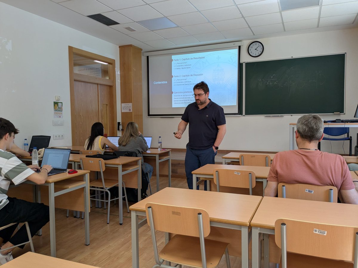 Este viernes seguimos con los talleres de escritura de TFGs/TFMs. Hoy hemos visto las secciones de "Resultados" y "Discusión", junto con herramientas de representación útiles como Fluorish. #IngenieríaBiomédica