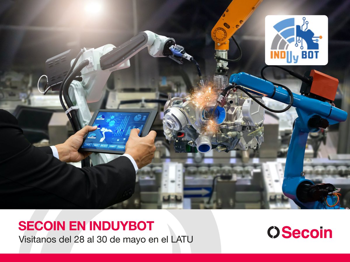 SecoinUy's tweet photo. ¡Visite nuestro stand en #IndUYBot!
🔜Se viene la feria sobre automatización industrial, control y robótica en el @LATU_uy.
📆 28 y el 30 de mayo
📍 Centro de Eventos del #LATU
🔗 Más info: https://t.co/tmRHRI28eJ
🏷️ #automatizacion #robotica #controldeprocesos #innovacion https://t.co/4TUhJZqTg0