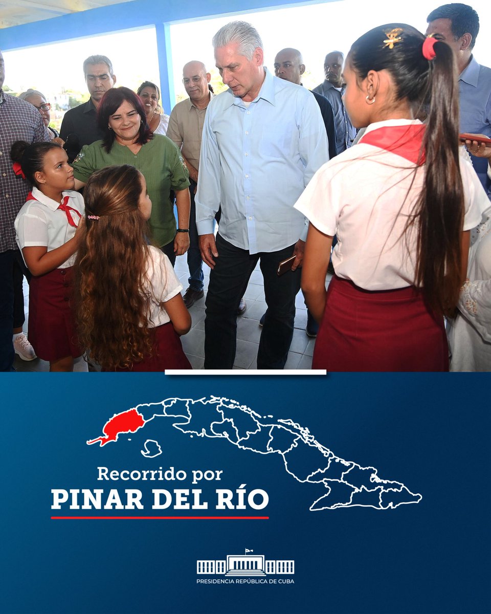 PresidenciaCuba's tweet image. 🇨🇺| Amanece el Presidente @DiazCanelB en el municipio pinareño de Consolación del Sur.
Tras concluir el primer ciclo de visita a los 12 municipios de Pinar del Río, hoy el mandatario reinicia los intercambios en las localidades de la provincia.
🧶