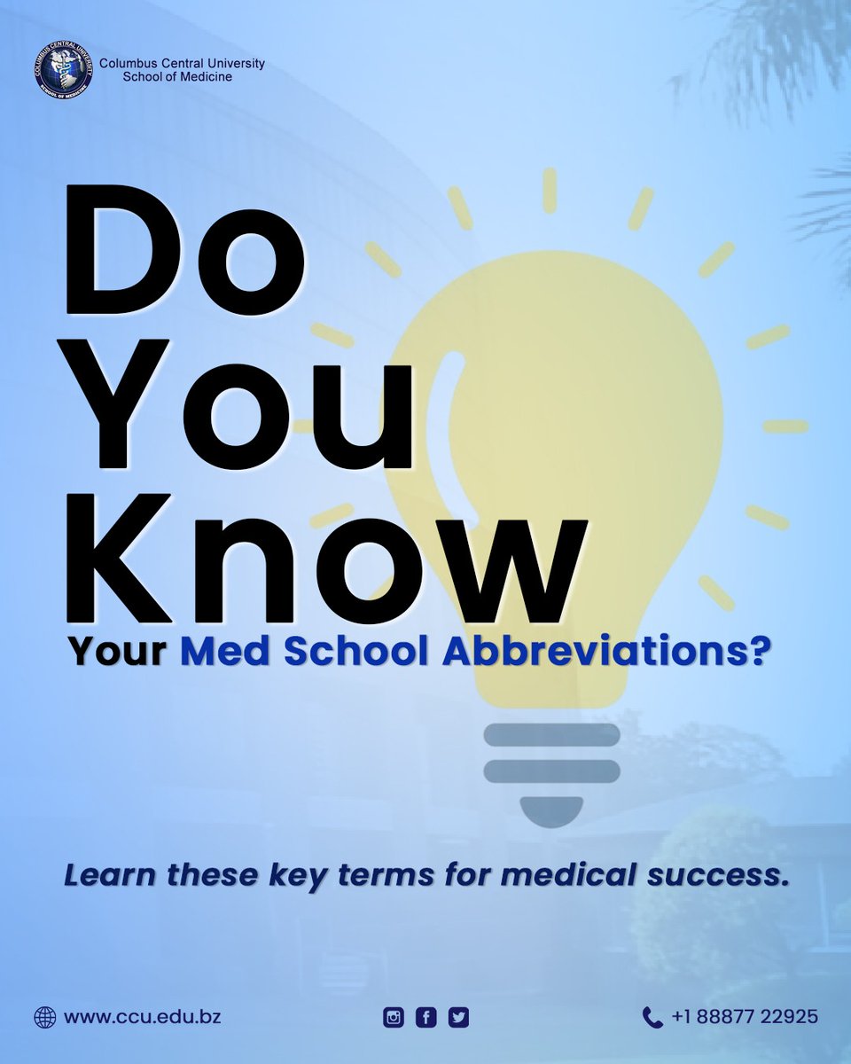 columbus_univ's tweet photo. 🎓 Know these med school acronyms?
✅ IMG – International Medical Graduate
✅ ECFMG – US certification for IMGs
✅ NMC – India’s medical regulator
Stay informed. Stay ahead
#ccusom #img #ecfmg #nmc #medschool #usmleprep #studyabroad #medstudentlife https://t.co/05ENyehKpH