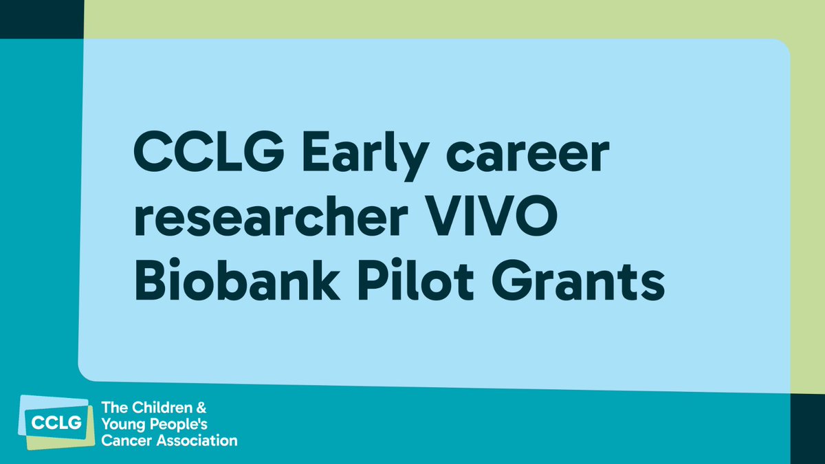 Are you an #EarlyCareerResearcher with an innovative idea for a #ChildhoodCancer pilot biological study? 🔬🌟

CCLG Early career researcher VIVO Biobank Pilot Grants are now open - supporting short-term projects using biobank samples.

More info and apply: bit.ly/4jqhiTC