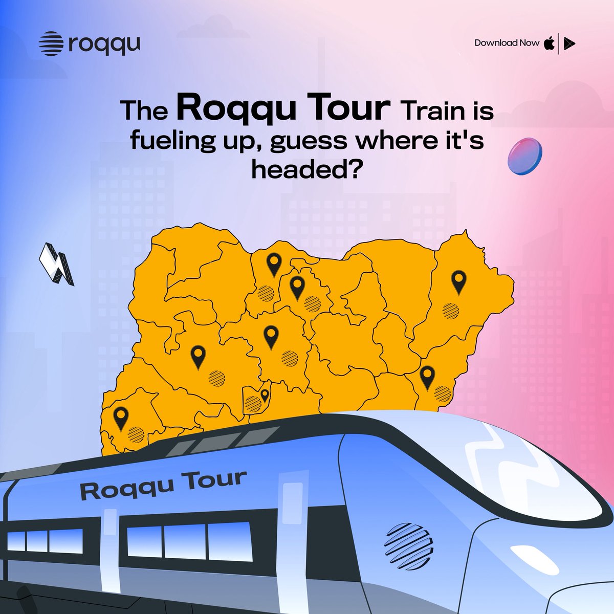 🚨 It’s that time of the year again. The Roqqu Tour Train is fueling up for another trip across Nigeria🇳🇬.

This time, we’re going farther than we’ve ever gone before. Can you guess the cities?

#RoqquInMyCity #RoqquTour #RoqquHQ