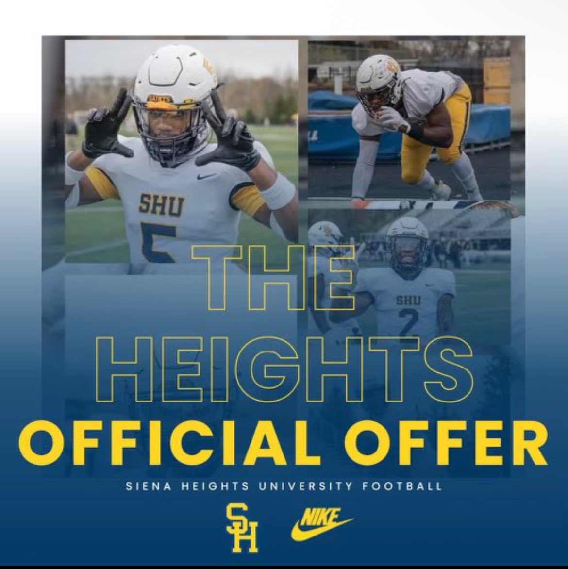 _espnjv's tweet photo. Extremely Blessed to receive my second offer from Siena Heights ! @CoachRodOden @CoachShaah @gobigrecruiting @BIGBOOK_WORK @TheD_Zone @PrepRedzoneMI @MIexposure @InsideTheOAA @HW__Football https://t.co/Efcl0Nu8Ec