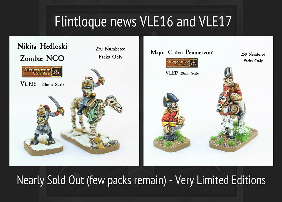#flintloque news. ‘Very limited edition’ packs VLE16 &amp; VLE17 are about to sell out. Limited codes are a bit of fun for the World of Valon. We also have a ‘swop drawer’ of sold out ones returned to us. #alternativearmies #wargaming shorturl.at/Z4Fpf