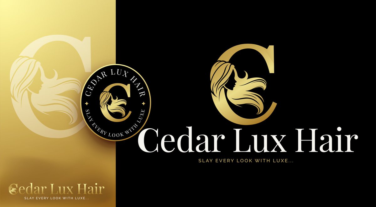 phemi04's tweet image. Just wrapped this luxe branding+flyer design for Cedar Lux Hair  Bold, elegant, and black-gold classy — just like the brand itself. From logo to layout, every detail says “Slay Every Look with Luxe.” #GraphicDesign #BrandIdentity #HairBusiness #DesignWithPurpose #GiddyVisuals