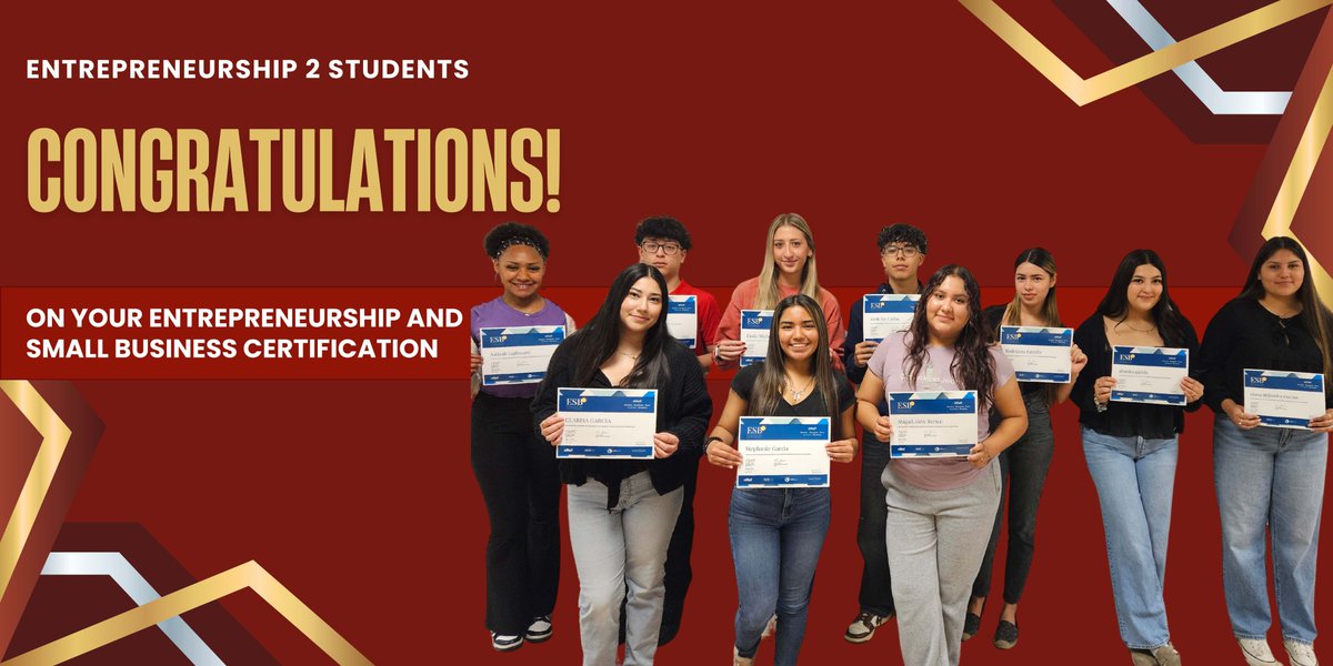 CTELFCISD's tweet image. Certification ACHIEVED! 🙌Big shoutout to our amazing Business Management & Entrepreneurship students on passing their exams. Well done!