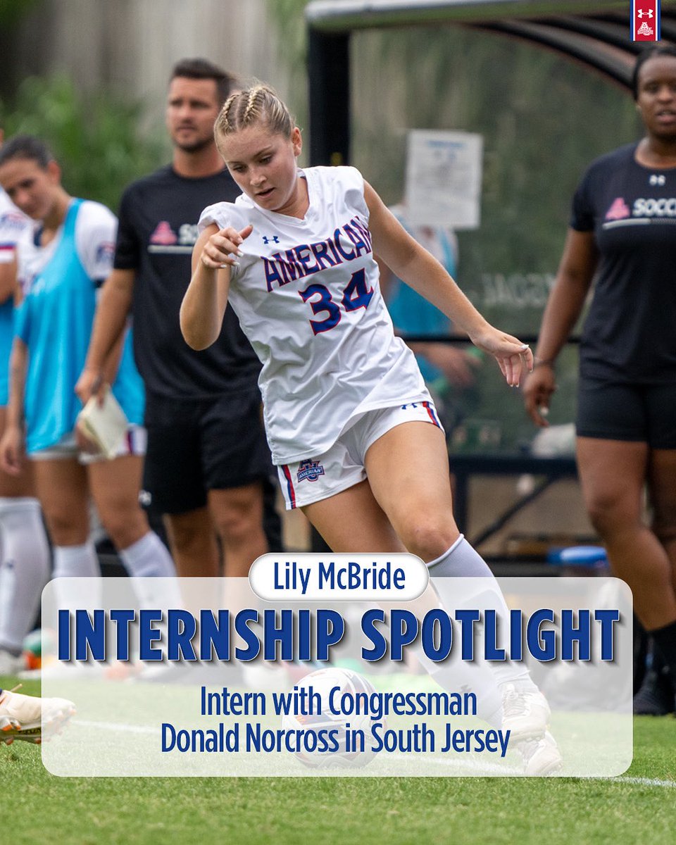 American U. Women's Soccer (@au_wsoccer) on Twitter photo Our first internship spotlight is on Lily McBride, getting congressional experience!
Lily is working with Congressman <a href="/DonaldNorcross/">Congressman Donald Norcross ๐บ๐ธ</a>, helping organize community events, assisting with constituent services, and working on social media content and press releases. Our first internship spotlight is on Lily McBride, getting congressional experience!
Lily is working with Congressman <a href="/DonaldNorcross/">Congressman Donald Norcross ๐บ๐ธ</a>, helping organize community events, assisting with constituent services, and working on social media content and press releases.