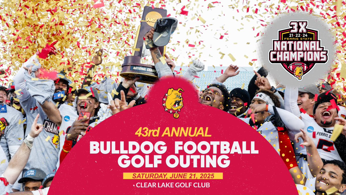 Ferris Athletics (@ferrisathletics) on Twitter photo REGISTER NOW! The 43rd annual Ferris State Football Golf Outing takes place on June 21 at Clear Lake Golf Club! More info & registration link here: tinyurl.com/yc5pdvjw
<a href="/FerrisFootball/">Ferris St. Football</a> REGISTER NOW! The 43rd annual Ferris State Football Golf Outing takes place on June 21 at Clear Lake Golf Club! More info & registration link here: tinyurl.com/yc5pdvjw
<a href="/FerrisFootball/">Ferris St. Football</a>
