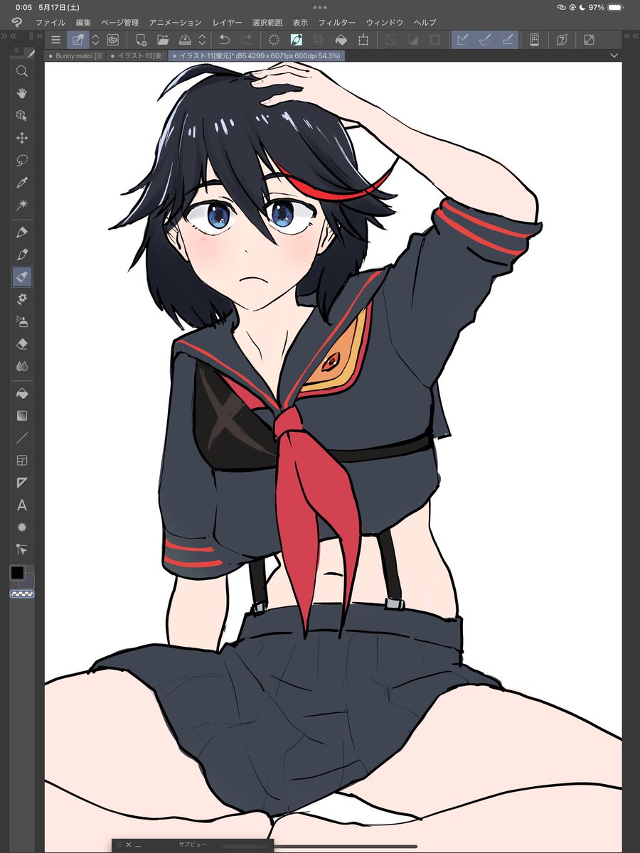 wip
制服流子

これくらいの描き込み具合の方が可愛いかも