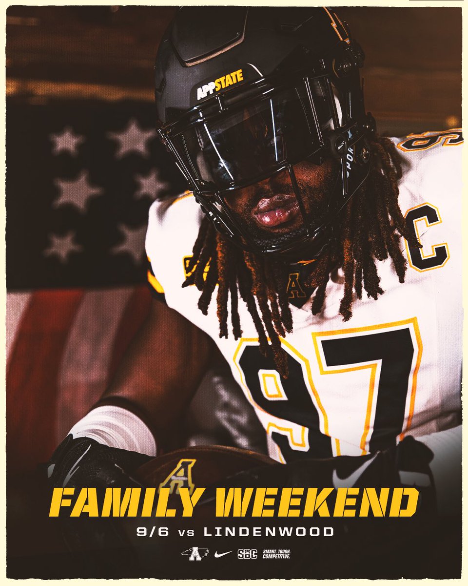 AppState_FB's tweet photo. 𝟐𝟎𝟐𝟓 𝐆𝐚𝐦𝐞 𝐓𝐡𝐞𝐦𝐞𝐬 𝐚𝐭 𝐓𝐡𝐞 𝐑𝐨𝐜𝐤

🏈 9/6 vs Lindenwood (Family Weekend)
🏈 10/18 vs Coastal (Homecoming)
🏈 11/22 vs Marshall (Black Saturday, Heroes Day)
🏈 11/29 vs Arkansas St (Senior Day)

📰 https://t.co/ZydP8t9KEE

#GoApp https://t.co/ah7UJnhB3q