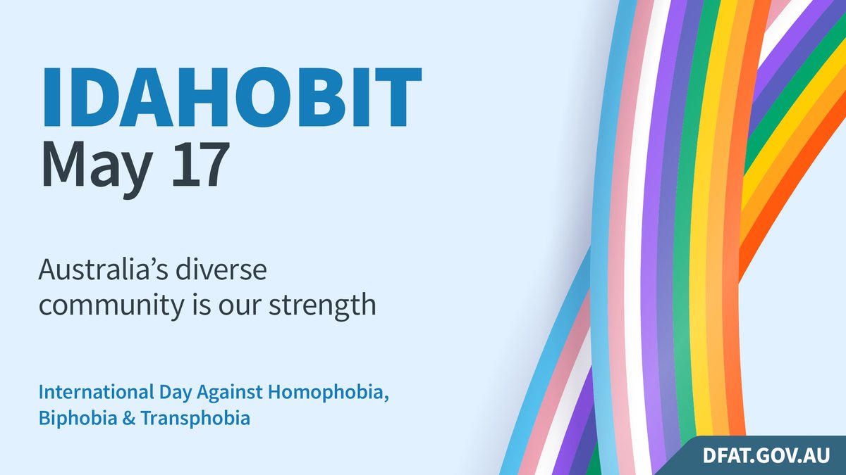 Today, on #IDAHOBIT 2025 Australia stands united with LGBTQIA+ people – our communities have power when we stand together to celebrate all people and identities.🌈