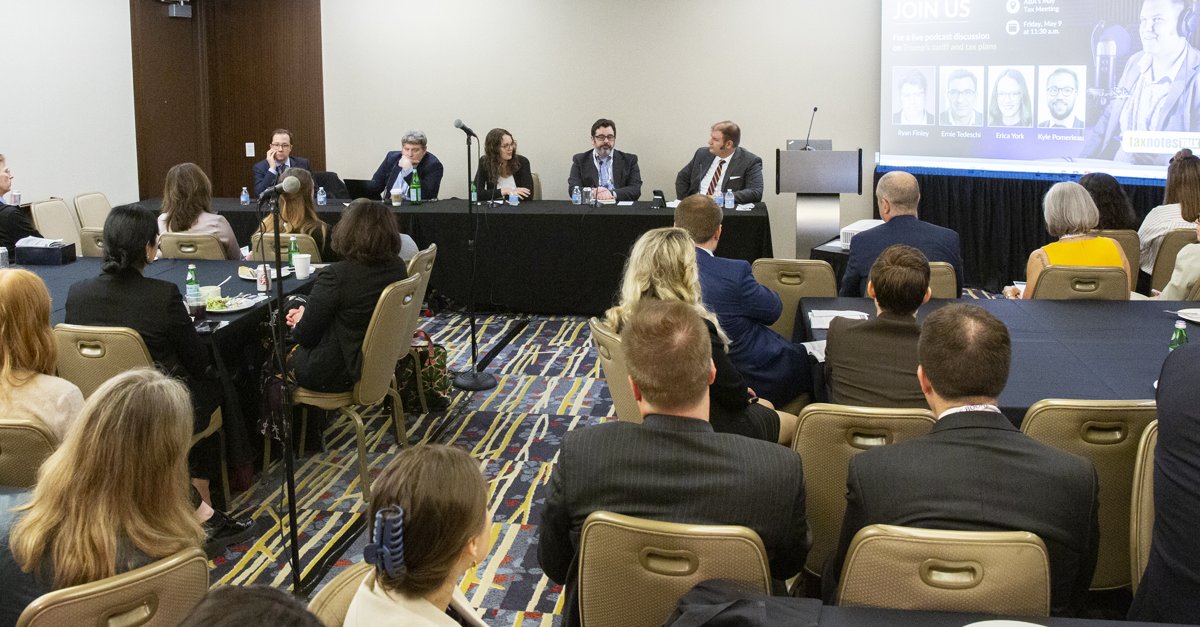 Tax Notes (@taxnotes) on Twitter photo Thank you to everyone who joined us for last week's panel discussion on President Trump's tariffs and tax policy!
Missed it live? Listen to the full podcast here: taxnotes.co/podcast
Thanks again to our panelists, <a href="/ernietedeschi/">Ernie Tedeschi</a>, <a href="/ericadyork/">Erica York</a>, <a href="/kpomerleau/">Kyle Pomerleau</a>, and <a href="/ryanmfinley/">Ryan Finley</a>! Thank you to everyone who joined us for last week's panel discussion on President Trump's tariffs and tax policy!
Missed it live? Listen to the full podcast here: taxnotes.co/podcast
Thanks again to our panelists, <a href="/ernietedeschi/">Ernie Tedeschi</a>, <a href="/ericadyork/">Erica York</a>, <a href="/kpomerleau/">Kyle Pomerleau</a>, and <a href="/ryanmfinley/">Ryan Finley</a>!