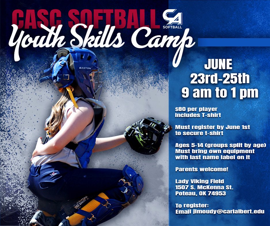 We are looking forward to seeing new and familiar faces at our kids skills camp this summer! 🥎