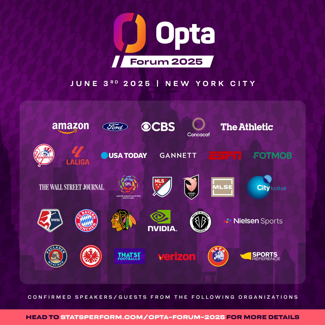 Stats Perform (@statsperform) on Twitter photo Big names. Bold ideas. One room.
We're bringing the industry's brightest minds to ๐๐ ๐๐จ๐๐ค๐๐๐๐ฅ๐ฅ๐๐ซ ๐๐ฅ๐๐ณ๐ for this year's ๐พ๐๐๐ ๐ต๐๐๐๐: NYC.
๐โฌ๏ธ Here's a look at some of the organizations attending.
Register your interest โก๏ธ bit.ly/OptaForum25 Big names. Bold ideas. One room.
We're bringing the industry's brightest minds to ๐๐ ๐๐จ๐๐ค๐๐๐๐ฅ๐ฅ๐๐ซ ๐๐ฅ๐๐ณ๐ for this year's ๐พ๐๐๐ ๐ต๐๐๐๐: NYC.
๐โฌ๏ธ Here's a look at some of the organizations attending.
Register your interest โก๏ธ bit.ly/OptaForum25