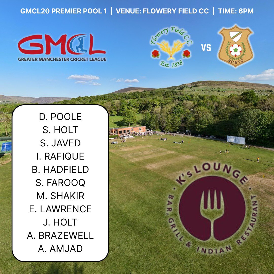 Saddleworth Cricket Club (@saddleworthcc) on Twitter photo Best of luck tonight to our T20 side, proudly sponsored by K’s Lounge Bar, Grill & Indian Restaurant, as they travel to <a href="/FloweryFieldCC/">Flowery Field CC</a> for the opening match of the <a href="/GtrMcrCricket/">The Greater Manchester Cricket League</a> T20 season. It’s been a while since we faced our old Saddleworth League rivals. Go well, lads! Best of luck tonight to our T20 side, proudly sponsored by K’s Lounge Bar, Grill & Indian Restaurant, as they travel to <a href="/FloweryFieldCC/">Flowery Field CC</a> for the opening match of the <a href="/GtrMcrCricket/">The Greater Manchester Cricket League</a> T20 season. It’s been a while since we faced our old Saddleworth League rivals. Go well, lads!