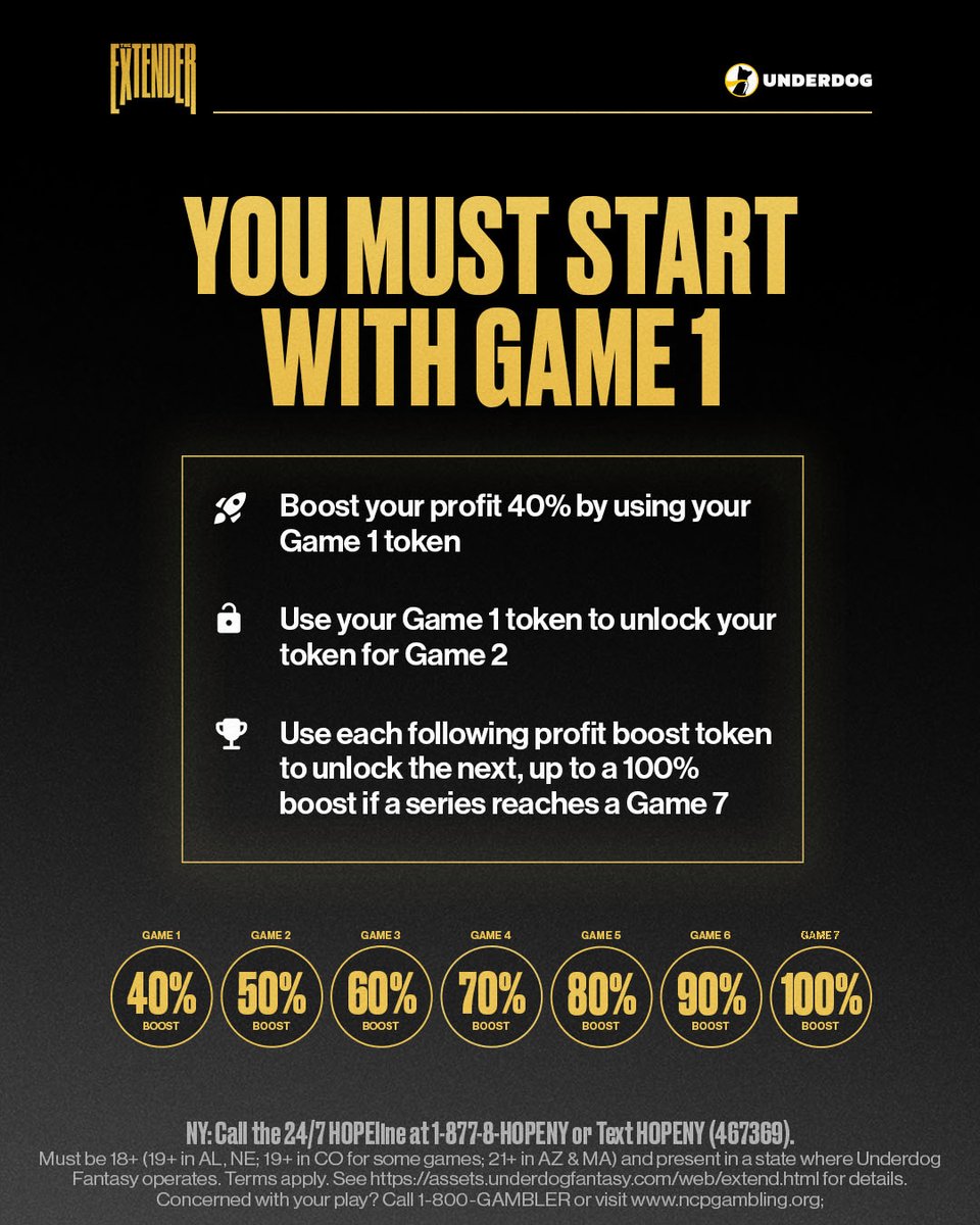 Best time to sign up with <a href="/Underdog/">Underdog</a>? NOW! 

✔️ Drafts back in NY

✔️ THE EXTENDER live for NBA Conference Finals (LGK, get it done tonight!) 

Deposit match with promo code BADLANDS or link below 
play.underdogfantasy.com/p-badlands