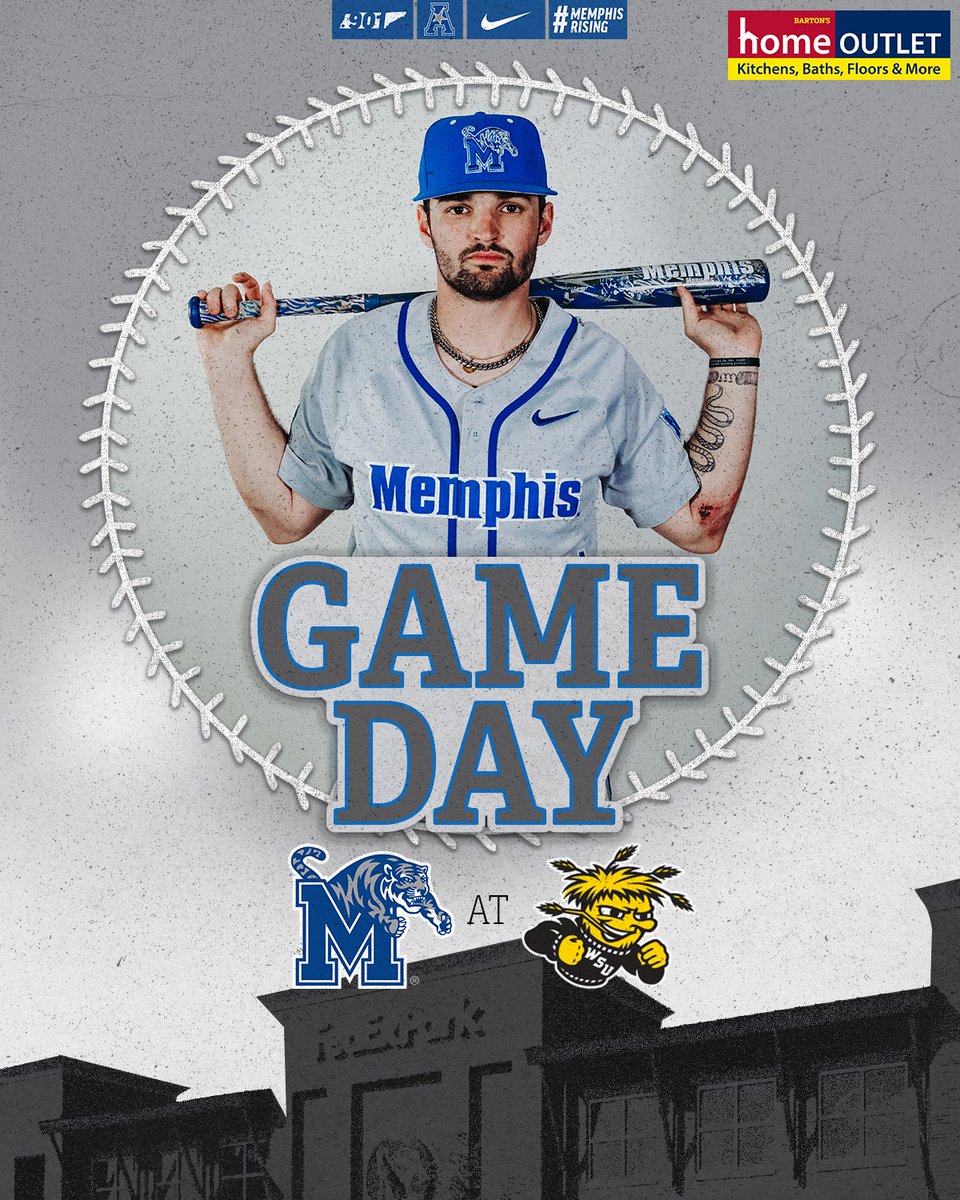 MemphisBaseball's tweet photo. Bounce Back ⏪

🆚 » at Wichita State
⏰ » 6 P.M.
📍 » Eck Stadium
📺 » ESPN+
📻 » https://t.co/5OWkRI9ohZ
📊 » https://t.co/9X2AJziomQ

#GoTigersGo | #MemphisRising https://t.co/1p4zYIyAOp