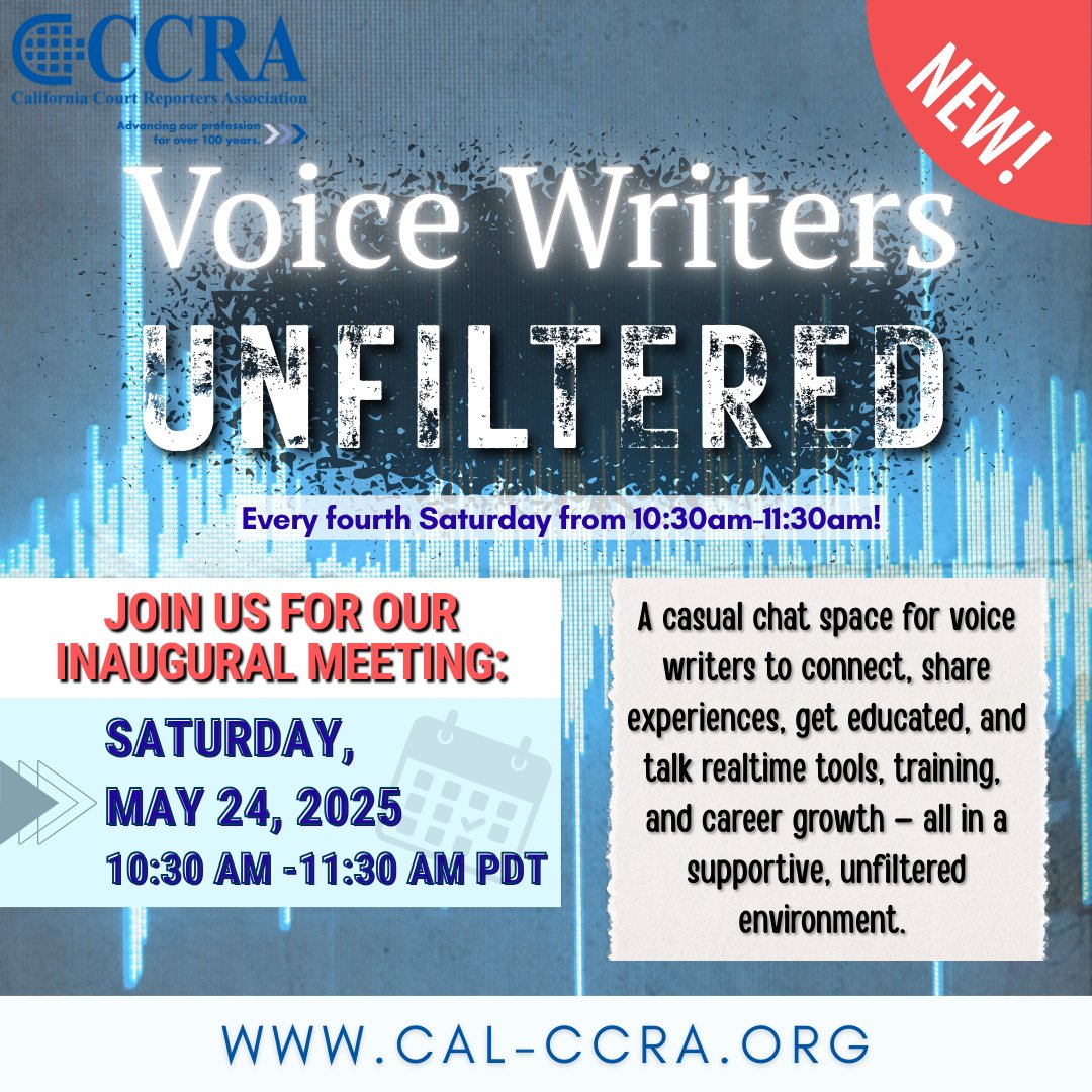 NEW: Voice Writers Unfiltered – Saturday, May 24 @ 10:30 AM (PDT)
A casual, unfiltered space for voice writers to connect, get educated, ask questions, &amp; more. Fire up the mic, &amp; let’s talk voice writing! 🎙🗣️💬

Join our inaugural meeting!
🔗 Register: ow.ly/QLAZ50VPHLB
