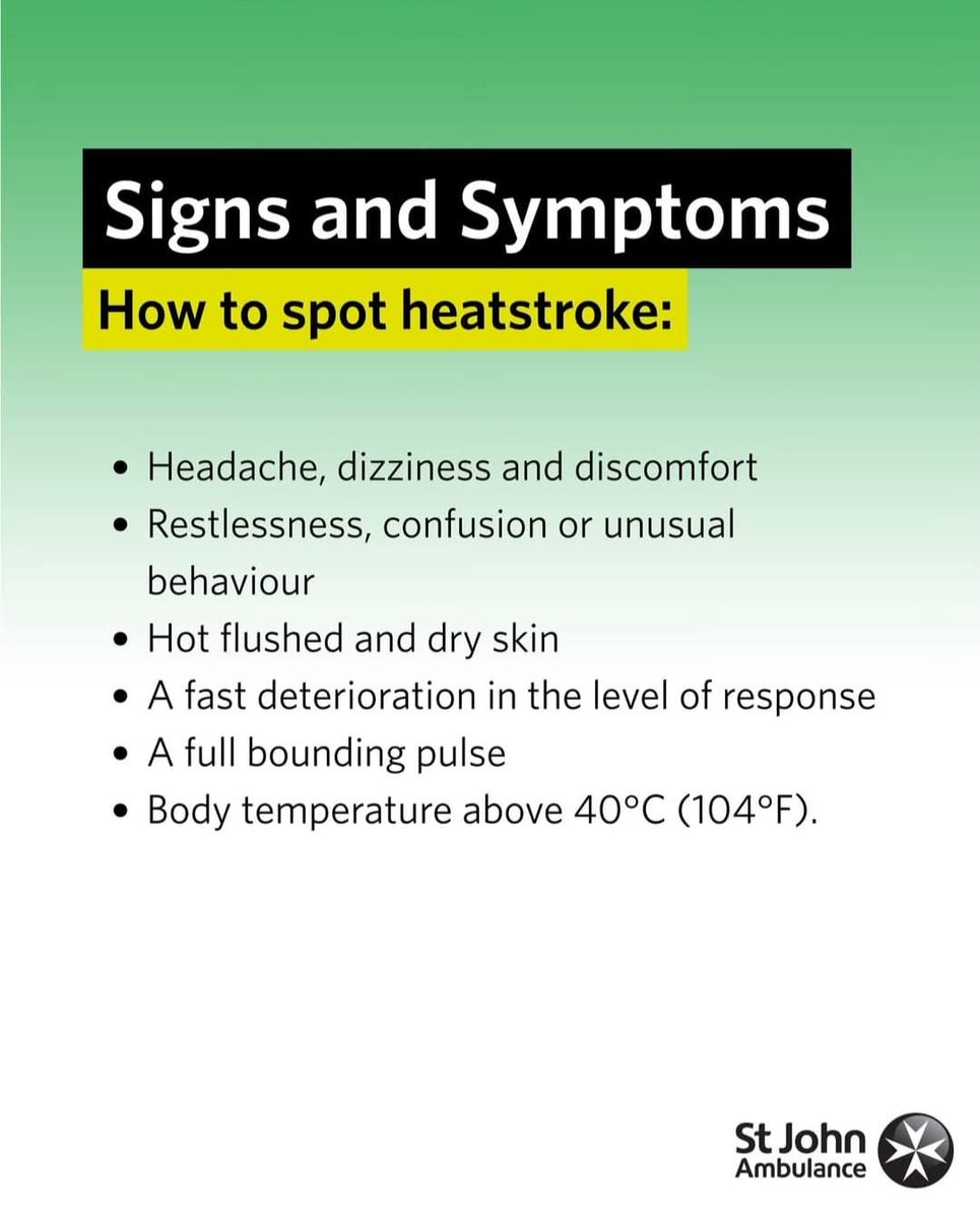 DoverSja's tweet photo. Exercising in the heat? Heatstroke doesn't just happen in marathons - don’t ignore the signs.
 
Read our tips to stay safe so you're ready if #Heatstroke strikes. ☀️ #LifeSavers #Hydrate #StayCool MM https://t.co/jaU5WXAeMo