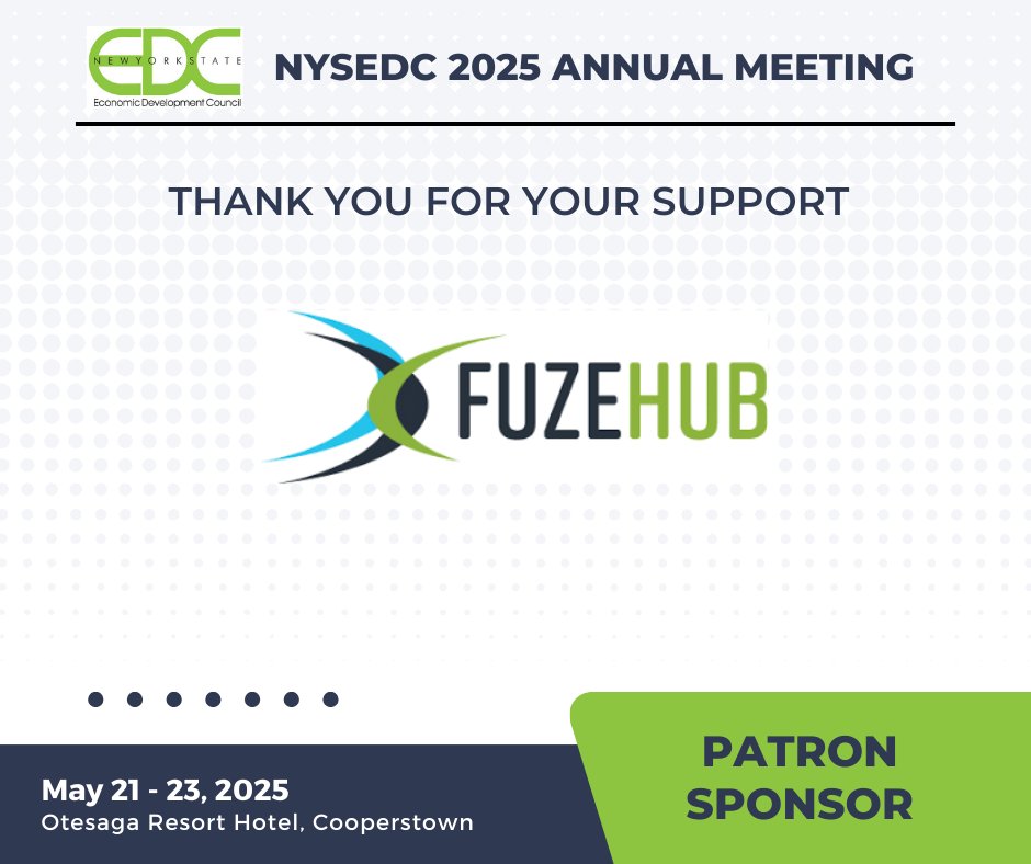 Join us in thanking <a href="/Fuzehub/">FuzeHub</a>, sponsor of our sold-out 2025 Annual Meeting! Learn more about the event at the beautiful <a href="/OtesagaHotel/">Otesaga Resort Hotel</a>: nysedc.org/2025_nysedc_an…