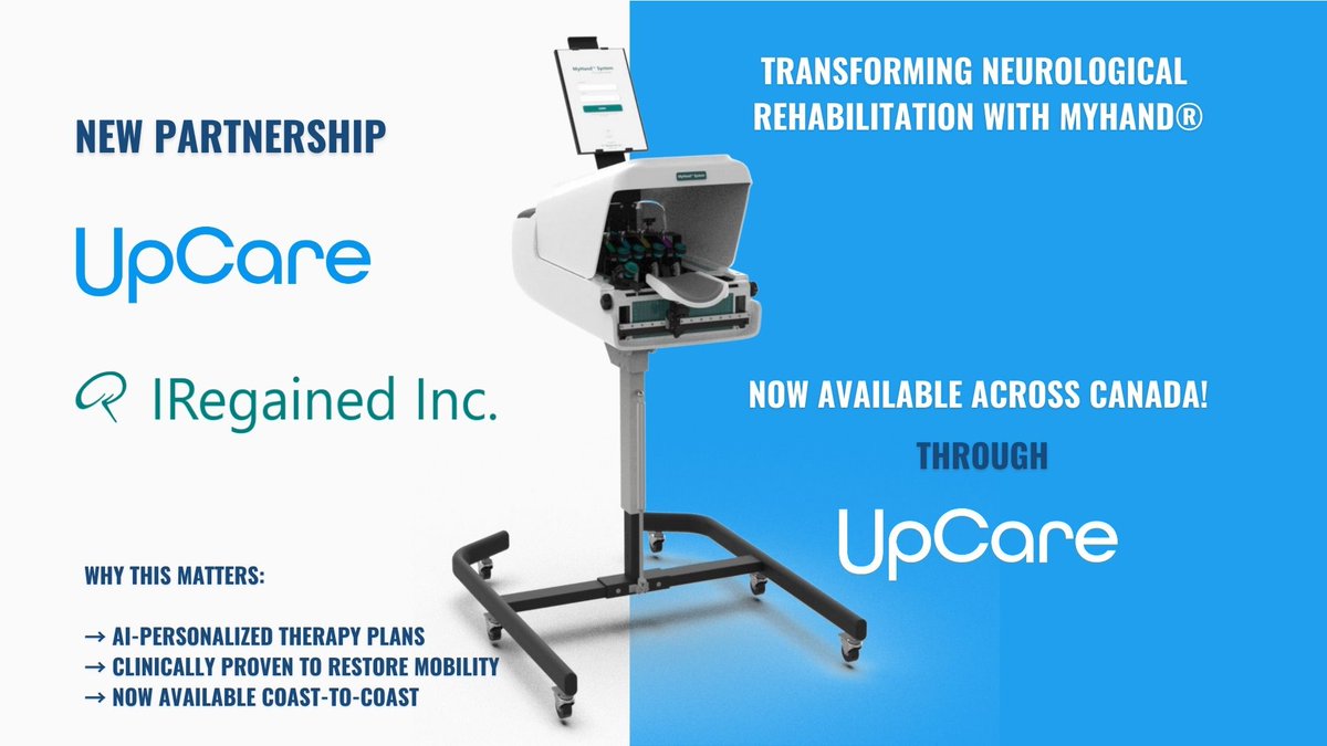 UpCare Partners & Associates (@upcarepartners) on Twitter photo 🤝 UpCare × <a href="/IregainedI/">IREGAINED INC.</a> : The Future of Neurological Rehabilitation Lands in Canada!
Lire le communiqué de presse : upcarepartners.com/upcare-iregain…
#RehabTech #StrokeRecovery #MedInnovation
We’re thrilled to partner with <a href="/IRegainedInc/">IRegained Inc</a> to bring the 𝐌𝐲𝐇𝐚𝐧𝐝® System! 🤝 UpCare × <a href="/IregainedI/">IREGAINED INC.</a> : The Future of Neurological Rehabilitation Lands in Canada!
Lire le communiqué de presse : upcarepartners.com/upcare-iregain…
#RehabTech #StrokeRecovery #MedInnovation
We’re thrilled to partner with <a href="/IRegainedInc/">IRegained Inc</a> to bring the 𝐌𝐲𝐇𝐚𝐧𝐝® System!