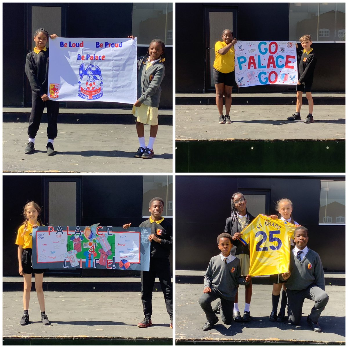 St Chad’s Catholic Primary School (@stchads_croydon) on Twitter photo Some of our children visited Selhurst Park today with their banners full of heartfelt messages and best wishes for Crystal Palace ahead of tomorrows final! Good luck - the whole of St Chad’s is behind you! <a href="/CPFC/">Crystal Palace F.C.</a> <a href="/PalaceForLife/">Palace for Life</a> ❤️💙 Some of our children visited Selhurst Park today with their banners full of heartfelt messages and best wishes for Crystal Palace ahead of tomorrows final! Good luck - the whole of St Chad’s is behind you! <a href="/CPFC/">Crystal Palace F.C.</a> <a href="/PalaceForLife/">Palace for Life</a> ❤️💙